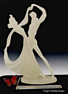 Monique Lucite & Acrylic Sculptures Roaring Twenties Romantic Ballroom Dancers - Picture 1 of 23