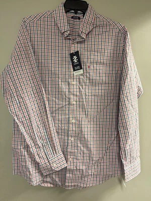 IZOD Men's Button Down Long Sleeve Dress Shirt Holly Berry Size 3XLT Big & Tall - Image 1 of 4