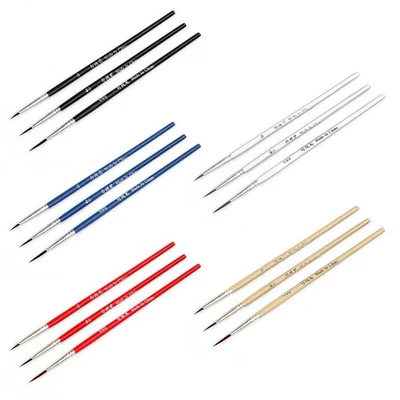 MARKENLOS 3pcs 0 00 000 Hook Line Pen Professional Fine Tip Drawing Brushes for Acrylic
