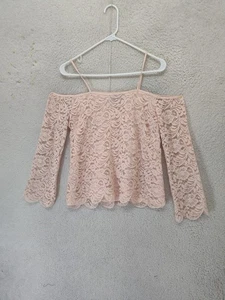 Soho New York Company Damen Top Small Rosa Polymischung Cold Shoulder Ärmel Bluse - Bild 1 von 17