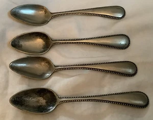 Set of 4 Demitasse Metal Spoons Marked Alpacca Zilver 4.5" - Picture 1 of 5