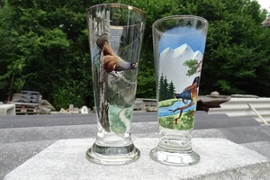 AUERHAHN BIRKHAHN JAGD c.1910 MARIAHILFBERG 2x jagdliches Trinkglas Eichstrich - Picture 1 of 24