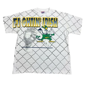 Camiseta Irlandesa Luchadora Notre Dame Años 90 De Colección Para Hombre XL AOP Estampado Completo Trench - Imagen 1 de 9