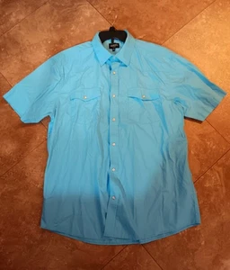 Mens XL Light Blue Gioberti Western Style SS with Pearl Snaps - Picture 1 of 6