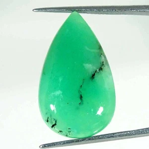 14,70 kt Natürlicher Chrysopras Birne Cabochon Lose Edelstein 16 x 26 x 5 mm - Bild 1 von 5