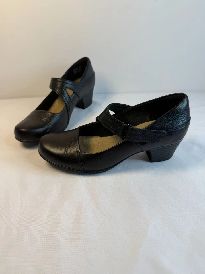 Clarks Emslie Lulin Women’s Size 6.5 Black Leather Mary Jane Comfort Pump Work - Image 1 of 4