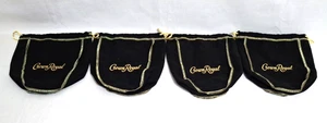 4 Small Crown Royal Black Bags Gold Drawstring Fun DIY Arts And Crafts Projects - Picture 1 of 2
