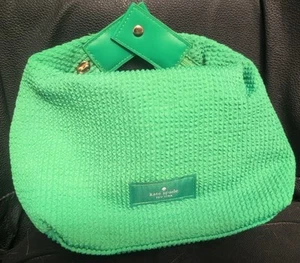 Kate Spade Cosmetic Makeup Pouch Bag Travel w/ Snap Top Handle Green NEW - Picture 1 of 4