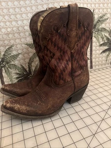 ARIAT Circuit GEMMA Boots Brown Distressed Aztec Western Cowgirl Women’s 7.5 B - Picture 1 of 24
