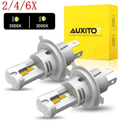 2/4/6X H4 9003 LED Headlight Bulbs Hi Low Beam Conversion Kit GOLDEN YELLOW - Image 1 of 4