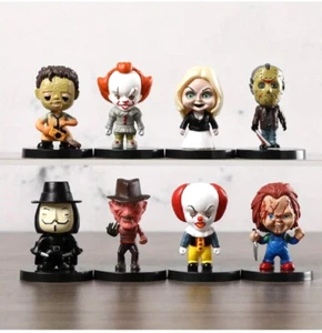 Action Figures, 8 Pcs Horror Character Toys Set for Birthday Party Cake Topper - Picture 1 of 3