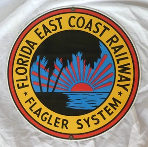 Florida East Coast FEC Railroad Porzellan emailliertes Schild - Ande Rooney - Bild 1 von 3