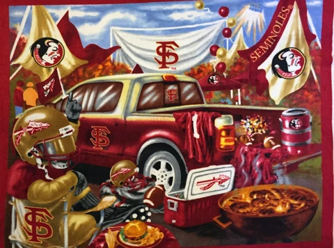 NCAA COLLEGE FLORIDA STATE SEMINOLES FLEECE PANEL 4 BLANKET CRAFTS WALL HANGING Cover