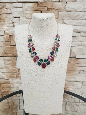 COLLANA DONNA CORTA ELEGANTE COLORI MISTI BIGIOTTERIA C04 MODA DONNE - Immagine 1 di 3