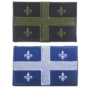 2 PIEZAS PARCHE DE GANCHO TÁCTICO BANDERA DE PROVINCIAS DE QUEBEC BANDERA DE ESTADOS DE CANADÁ AZUL VERDE - Imagen 1 de 5