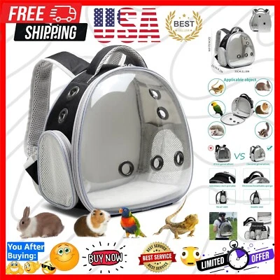 Mochila transportadora portátil de viagem para animais de estimação para porquinhos-da-índia, coelhos e pássaros - Imagem 1 de 4