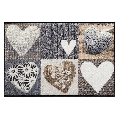 Salonloewe Fußmatte waschbar Alpenglück Herzen 50x75 cm Fußabtreter - Bild 1 von 4