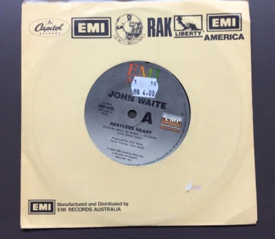 JOHN WAITE - Restless Heart  7" Vinyl Record VG 1984 Bad English Vocalist - Image 1 of 2