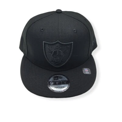 New Era Las Vegas Raiders 9Fifty Black & Black Logo Snapback Hat - Image 1 of 4