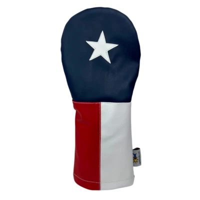 Sunfish Custom Leather driver golf headcover - USA Lone star - Texas Flag !