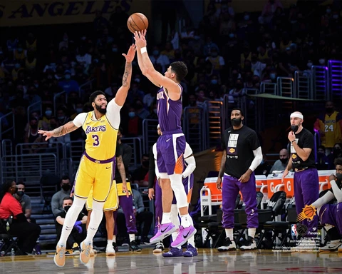 Devin Booker Phoenix Suns Unsigned 2021 Playoffs Round 1 Shooting Photo Cover