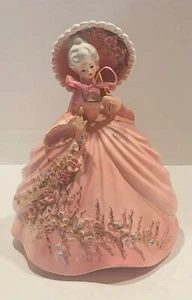 VTG Porcelain Collectible Figurine Josef Originals Caroline Pink Floral Dress - Picture 1 of 9
