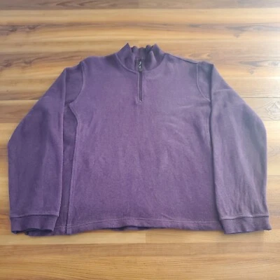 Suéter Pullover Tejido Informal Orvis Para Hombres 1/4 Cremallera Talla XL Púrpura 100% Algodón Foto 1 de 4