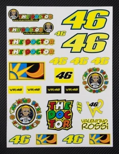 The Doctor decalcomanie 9,4x12,6"" foglio 25 adesivi MotoGP per Yamaha M1 Honda - Foto 1 di 4