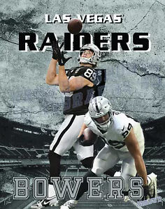 Oakland Raiders Lithograph print of Brock Bowers 2024 11 x 14 - Picture 1 of 1
