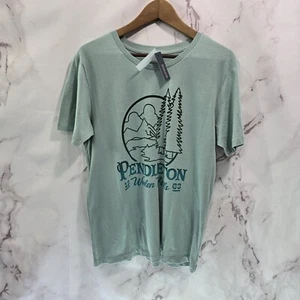 Pendleton T Shirt Womens Medium Blue Tee Crew Tree Landscape Woolen Mills - Picture 1 of 10