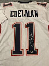 JULIAN EDELMAN JE11 New England Patriots SIGNED White NFL CUSTOM JERSEY COA Auto