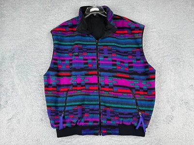 VINTAGE Columbia Vest Men Extra Large Blue Purple Southwest Aztec Reversible - Image 1 of 4