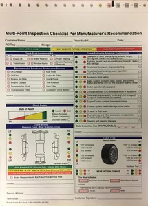 Multi-Point Vehicle/Automotive Inspection Forms • #7291 • Qty. 250 • 2 Part - Picture 1 of 3