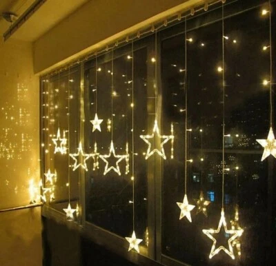 NEGOZIO MATTO CATENA LUMINOSA STELLA LUCE BIANCO CALDO STELLE LUCI LED DI NATALE FESTE ADDOBBI