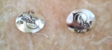 Southwest Style "Coyote Moon" Stud Silver Engraved Earrings(pierced)