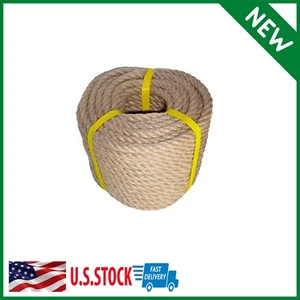 100% Natural Hemp Rope Twisted Strong Jute Rope 100 Feet 4 Ply Hemp All Purpos - Picture 1 of 7