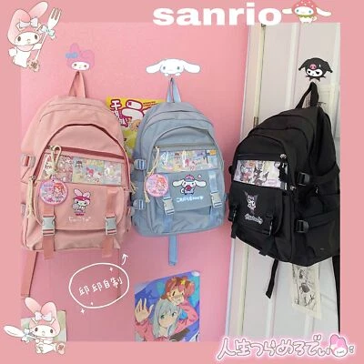 Mochila Kawaii Estudiante Grande Kuromi Cinnamoroll Bolso Escolar My Melody Bolso de Nylon Foto 1 de 4