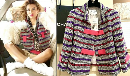Giacca blazer cappotto 6 7K nuovo Chanel 2017 rosa tweed 17 bianco 34 36 2 4 6 top S M