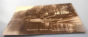POSTCARD RPPC BENNETT'S RESORT ON RICE LAKE PAYNESVILLE MINNESOTA - Picture 1 of 2