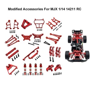 Metal Upgrade Part Set For For MJX 1/14 14211 RC Car Steering Cup Shock Absorber - Picture 1 of 13