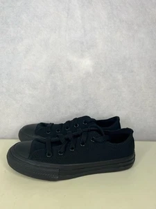 Converse Chuck Taylor All Star Shoes Youth Size 13 Black Low Top Monochrome - Picture 1 of 8