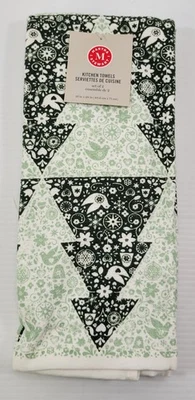 VV) Martha Stewart Set of 2 Kitchen Towels Christmas Holiday Tree 16" x 28" Foto 1 de 4