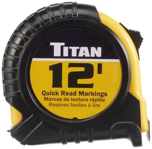12 Foot Tape Measure with Easy Read Markings Ergonomic Grip and Lock Blade - Picture 1 of 5