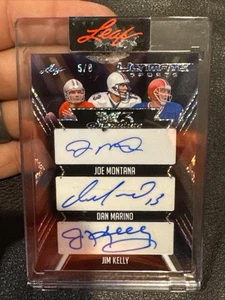 2024 Leaf Ultimate Sports Montana/Marino/Kelly 5/8 Auto Niners Bills Dolphins - Foto 1 di 2