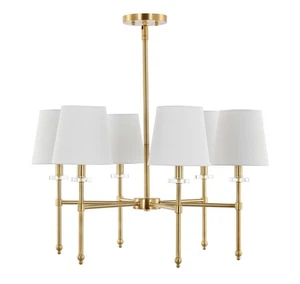 JONATHAN Y Lighting JYL9918 Cillian 6 Light 27"W LED Chandelier - Gold - Picture 1 of 5