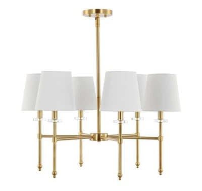JONATHAN Y Lighting JYL9918 Cillian 6 Light 27"W LED Chandelier - Gold - Image 1 of 4