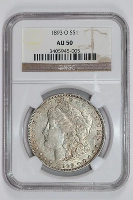 1893-O MORGAN DOLLAR NGC AU50 - Image 1 of 2