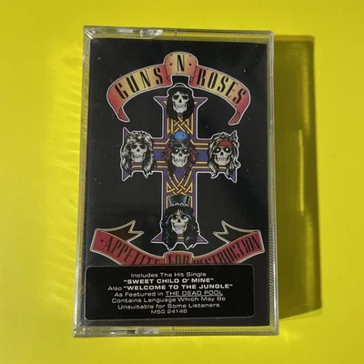 GUNS N’ ROSES appetite for destruction NEW PROMO US CASSETTE W/DEADPOOL HYPE - Image 1 of 3