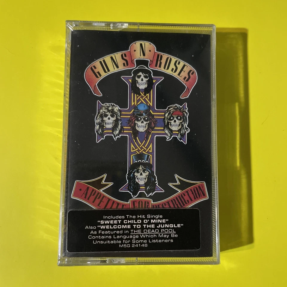 GUNS N’ ROSES appetite for destruction NEW PROMO US CASSETTE W/DEADPOOL HYPE - Image 1 of 3