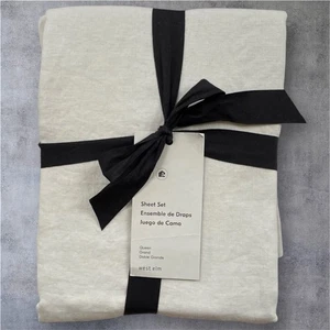Nuevo Juego de Sábanas West Elm LINO EUROPEO LINO Queen Gris Escarcha Nuevo con Etiquetas - Imagen 1 de 1